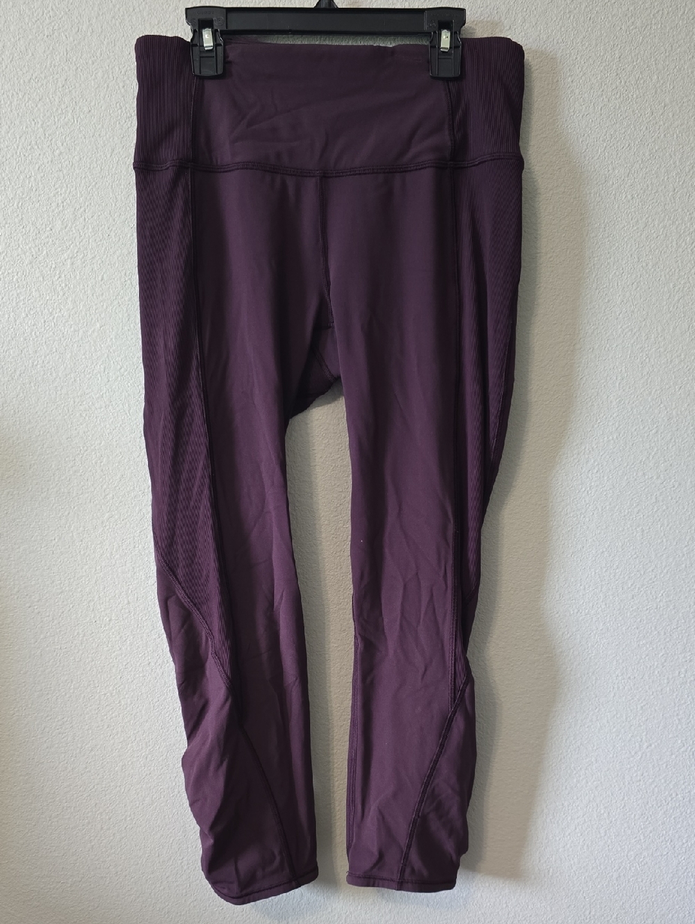 lululemon athletica High-Rise Plum Leggings with Ribbed Side Panels - Size 8